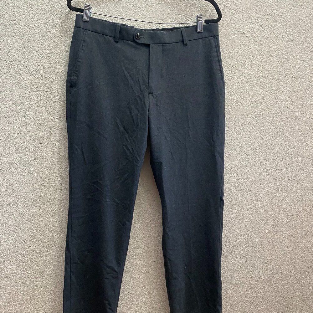 Nordstrom Rack Trim Fit Dress Pants Straight Leg Size 34 x 32 Work Business Gray